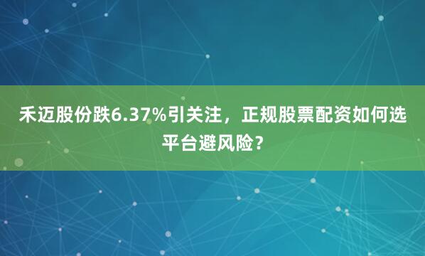 禾迈股份跌6.37%引关注，正规股票配资如何选平台避风险？