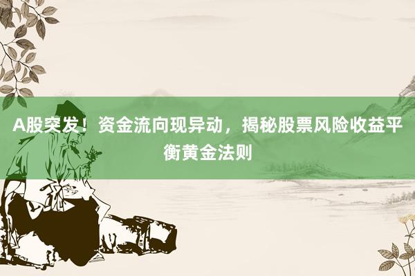 A股突发!资金流向现异动,揭秘股票风险收益平衡黄金法则
