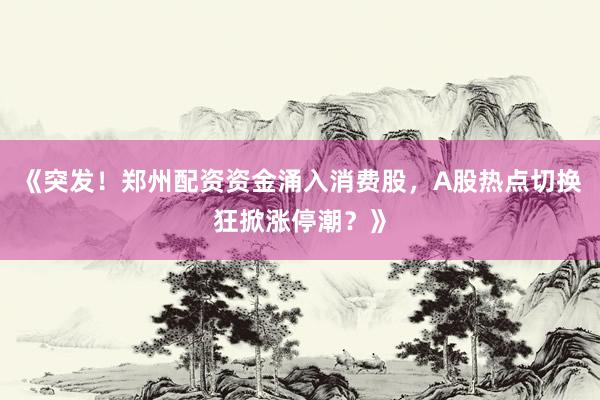 《突发!郑州配资资金涌入消费股,A股热点切换狂掀涨停潮?》