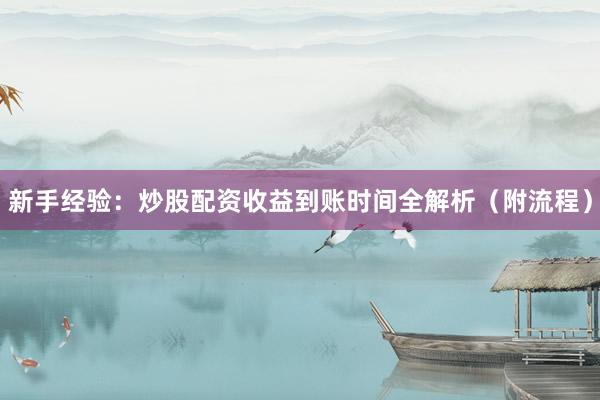 新手经验：炒股配资收益到账时间全解析（附流程）